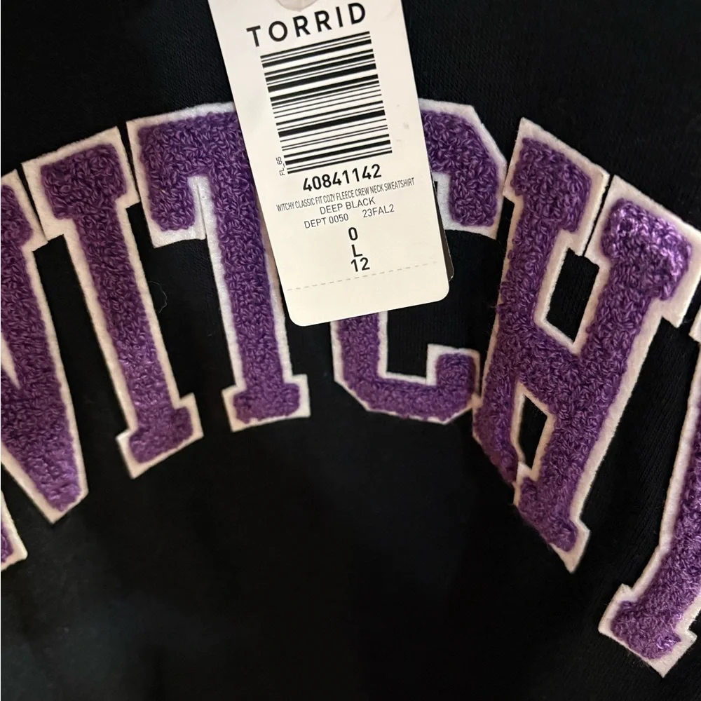 Torrid Black Sweatshirt with Purple Text “Witchy” - Picture 2 of 2